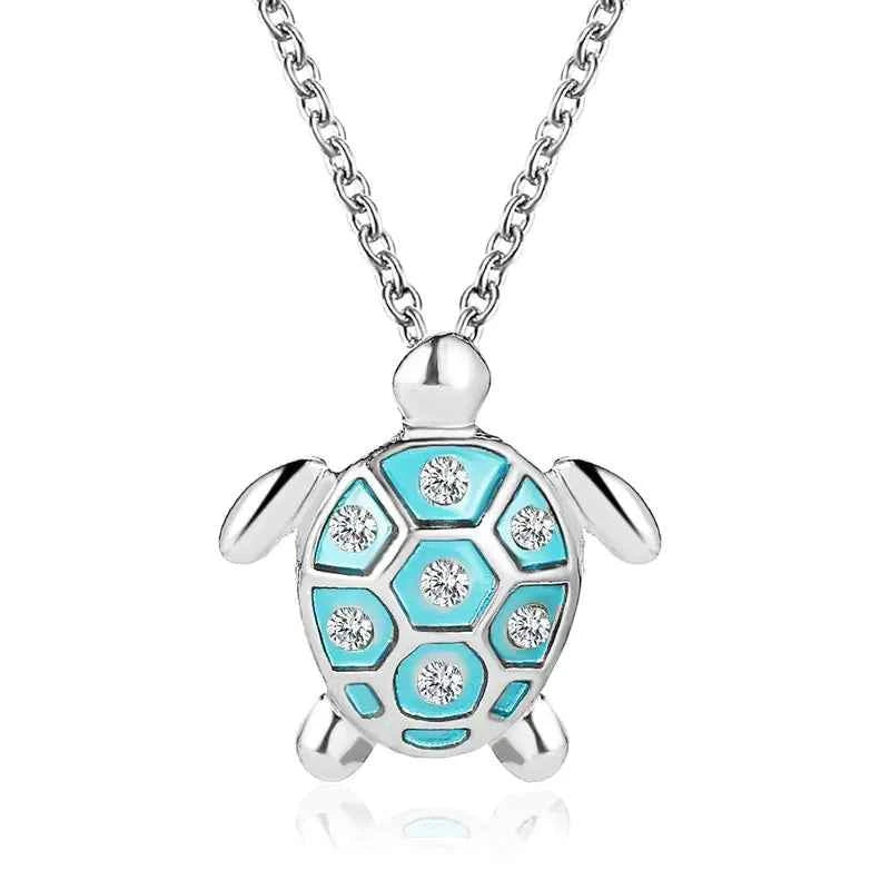 Charming Diamond Turtle Necklace with Cute Pendant