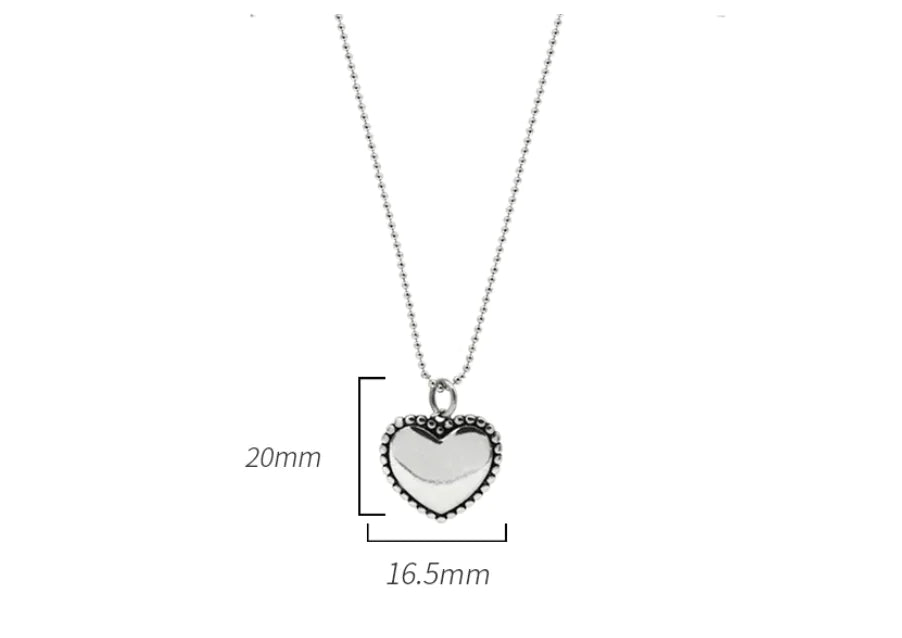 Shiny Heart Necklace with Beads and Round Design