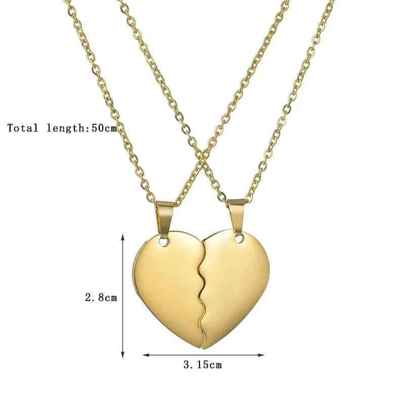 Nextvance Fashion Custom Personalized Stainless Steel Necklace Engrave Namepate Double Heart Pendant For Family Jewelry Gift