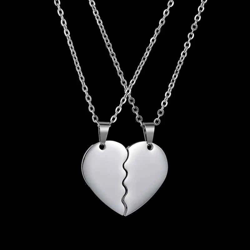 Nextvance Fashion Custom Personalized Stainless Steel Necklace Engrave Namepate Double Heart Pendant For Family Jewelry Gift