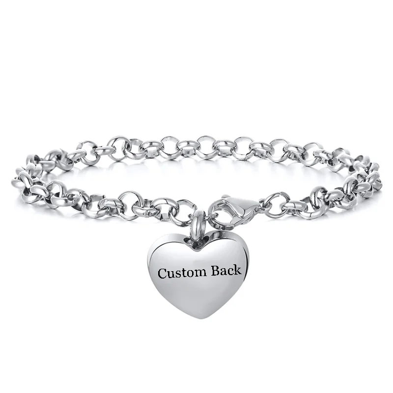 Dropshipping Engraved Heart Pets Paw Urn bracelet,heart charms memorial ashes urn bracelet jewelry makings keepsake