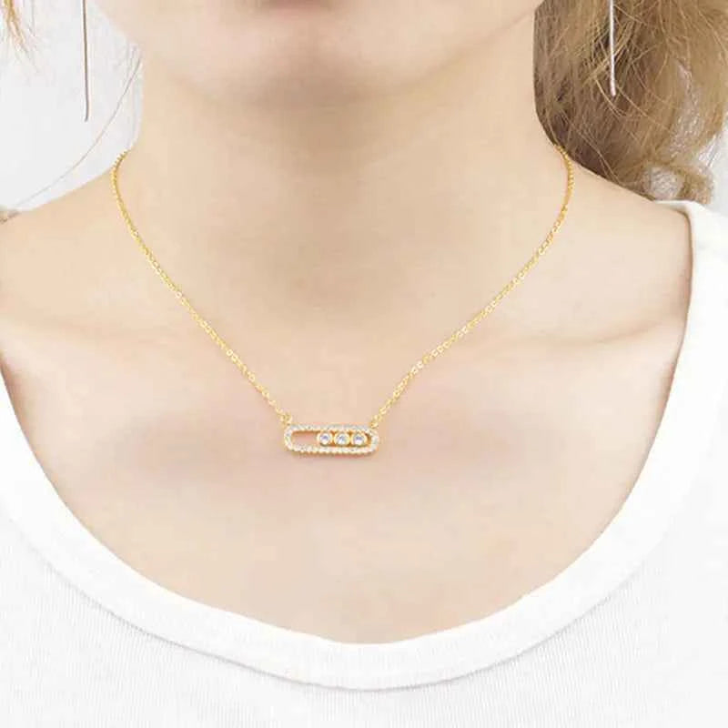 Charming Two-Color Zircon Necklace with Three Options