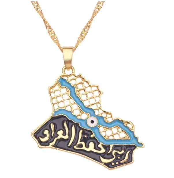 Necklace of geographical maps of the world