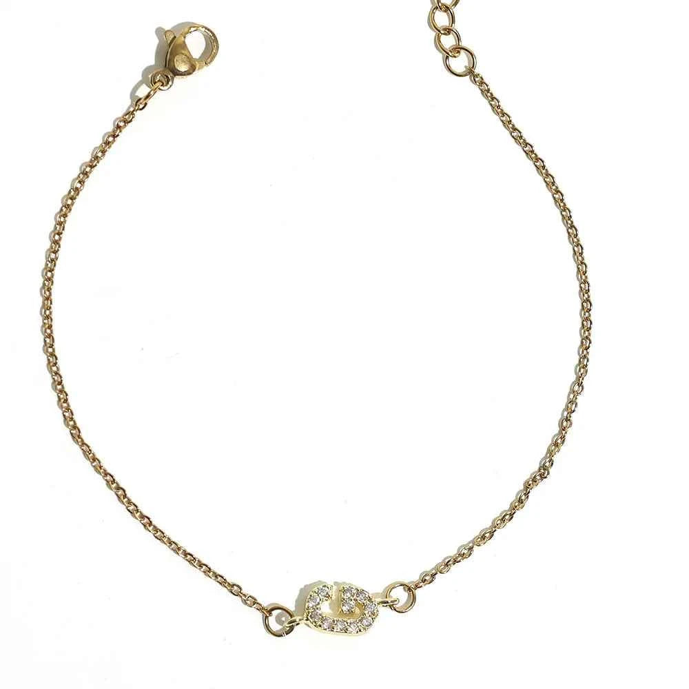 Delicate Letter Bracelet For Women Initials Bracelets Gold Plated Stainless Steel Chain