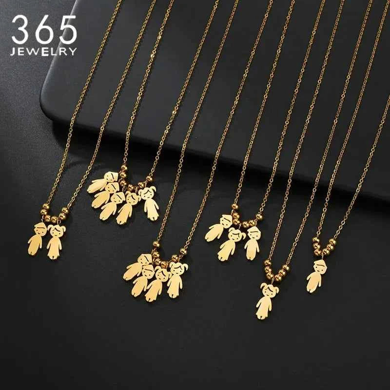 Engraved Name Necklace for Women & Kids Stainless Steel Pendant Gift