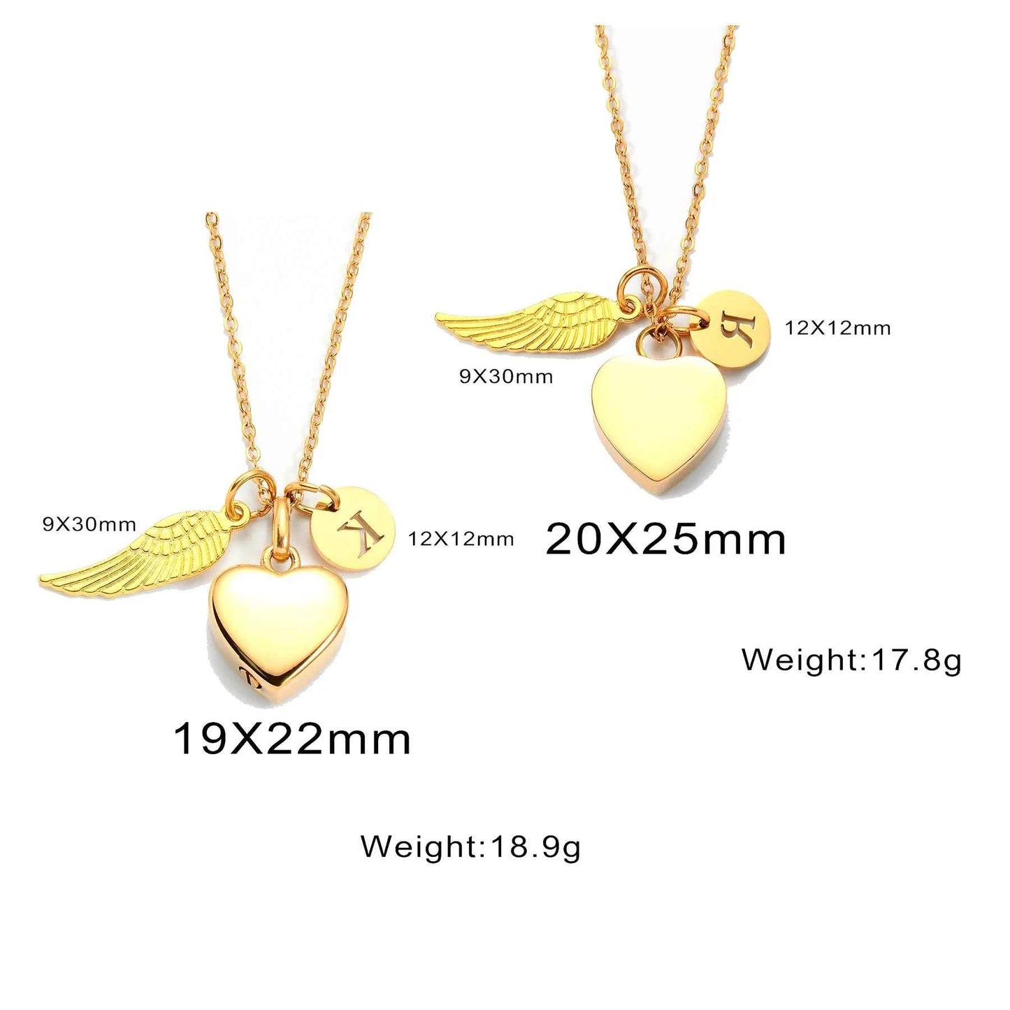 Personalized Stainless Steel Heart Ashes Urn Pendant Necklace Initial Letter Charm Engrave Pet Photo Memorial Jewelry Gift
