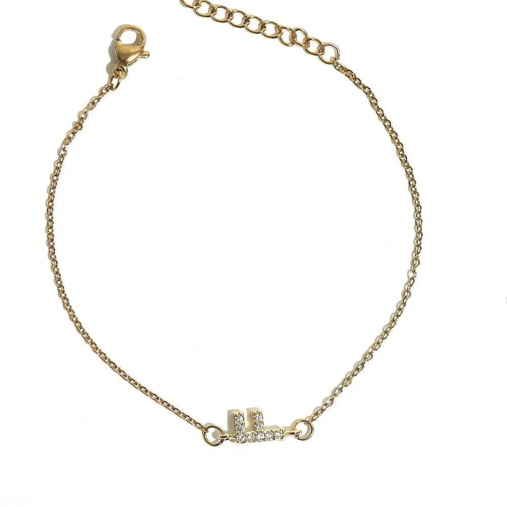 Delicate Letter Bracelet For Women Initials Bracelets Gold Plated Stainless Steel Chain