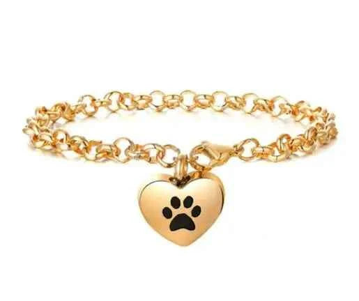 Dropshipping Engraved Heart Pets Paw Urn bracelet,heart charms memorial ashes urn bracelet jewelry makings keepsake