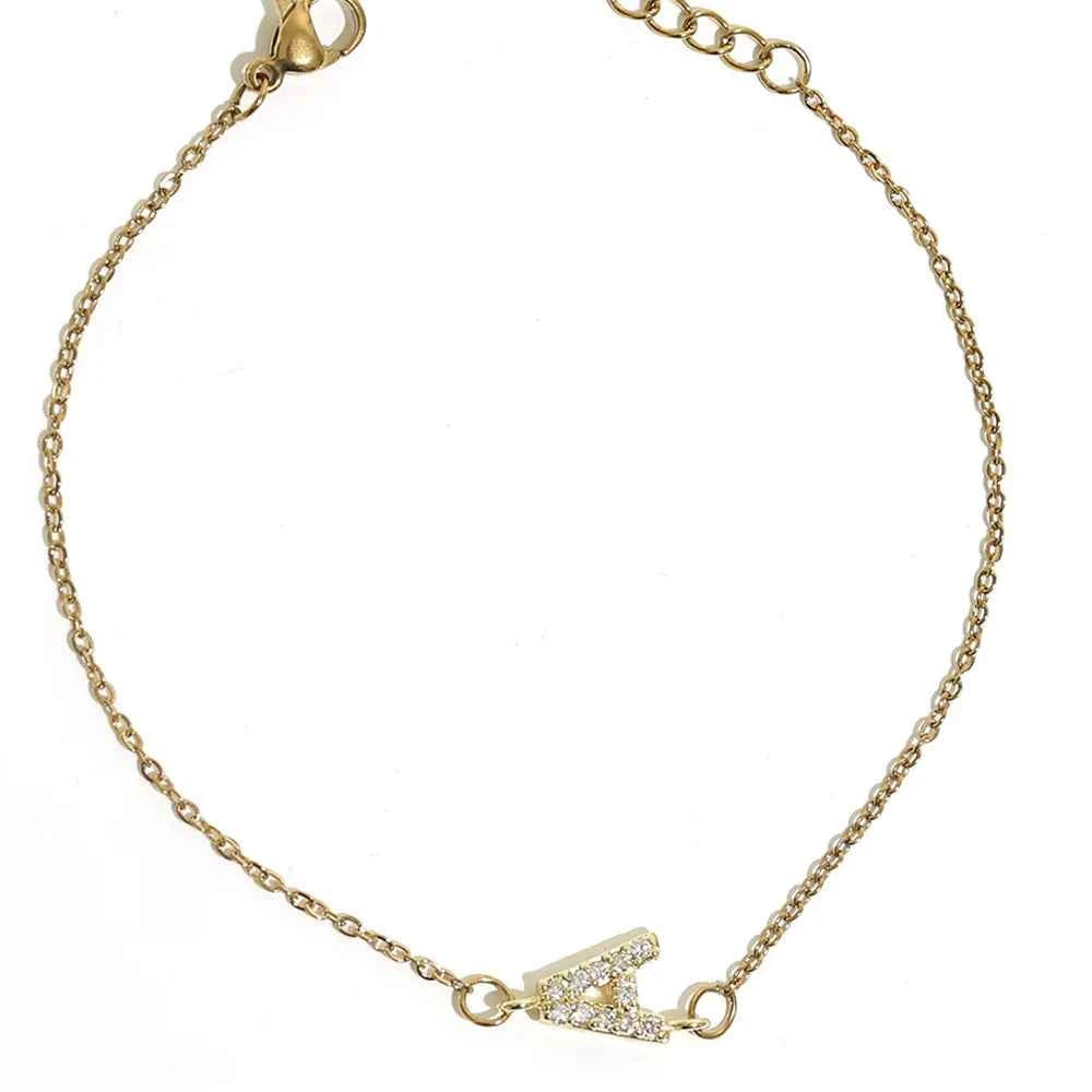 Delicate Letter Bracelet For Women Initials Bracelets Gold Plated Stainless Steel Chain