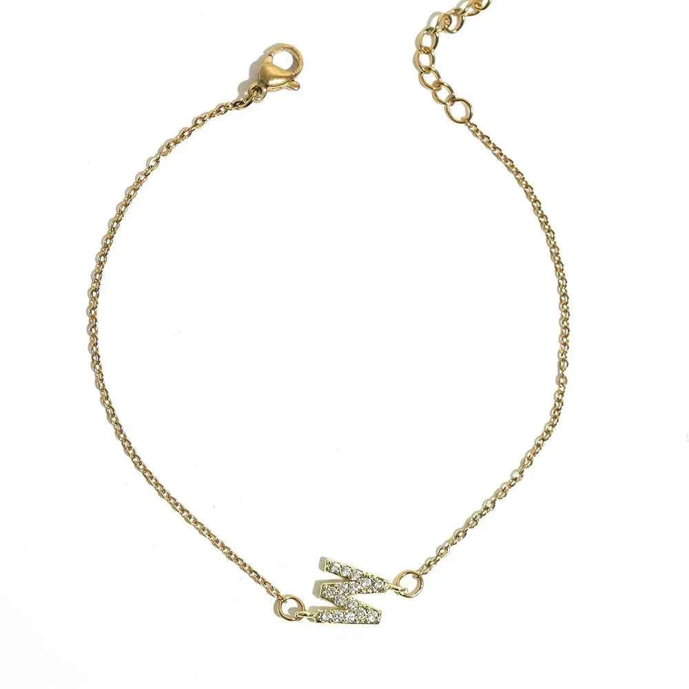 Delicate Letter Bracelet For Women Initials Bracelets Gold Plated Stainless Steel Chain