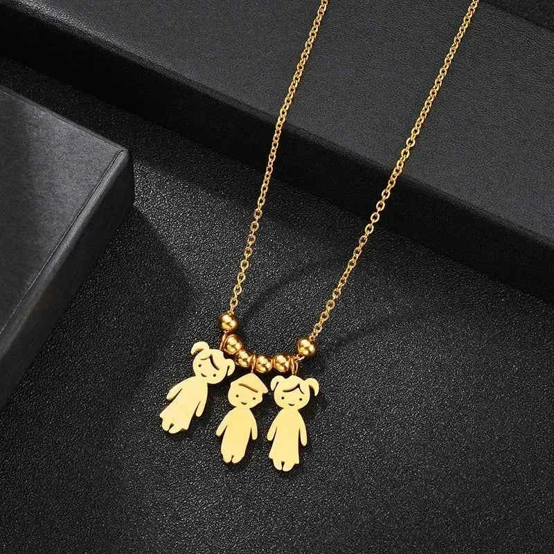 Engraved Name Necklace for Women & Kids Stainless Steel Pendant Gift