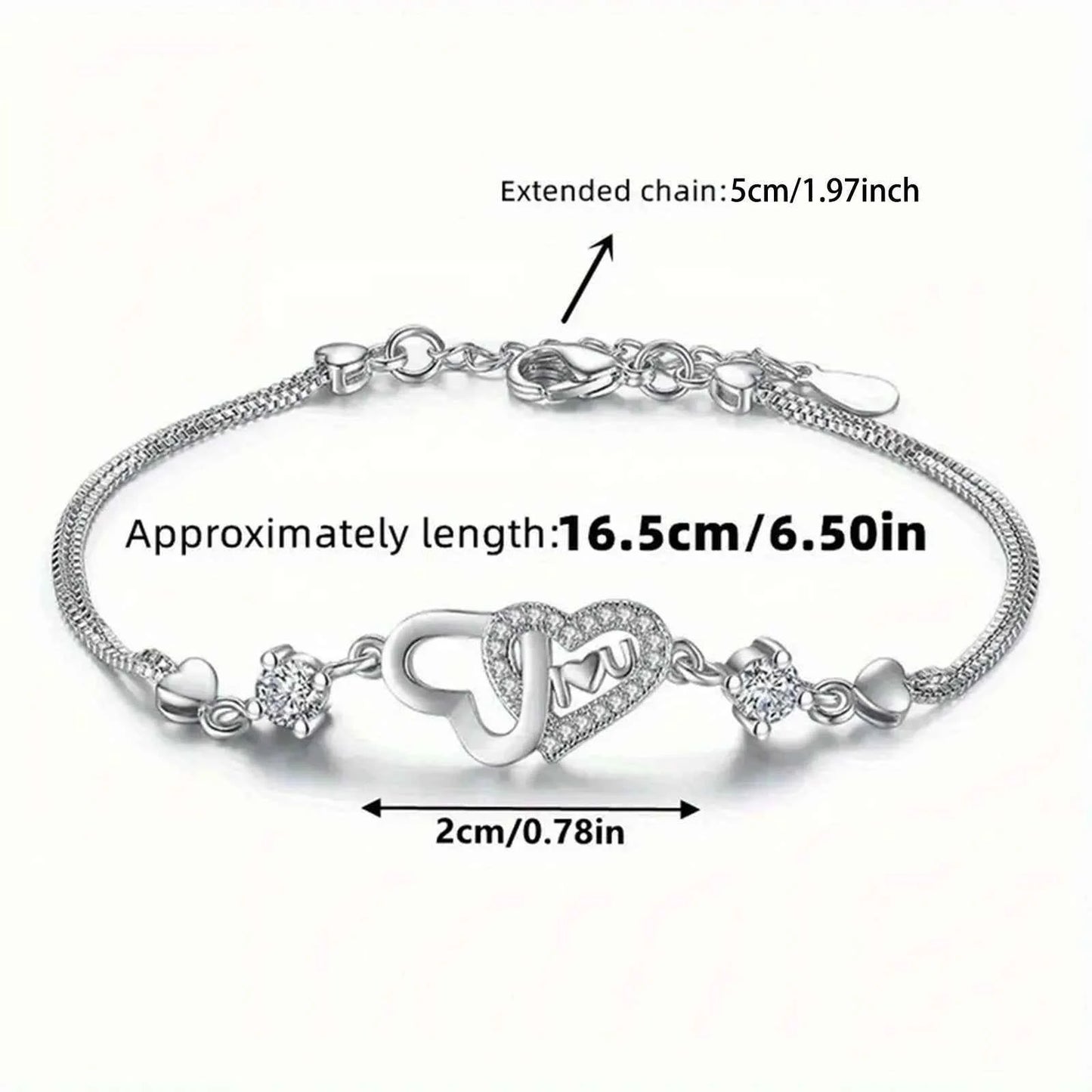 Forever Double Heart Bracelet for My Daughter, Daughter's Birthday Gift