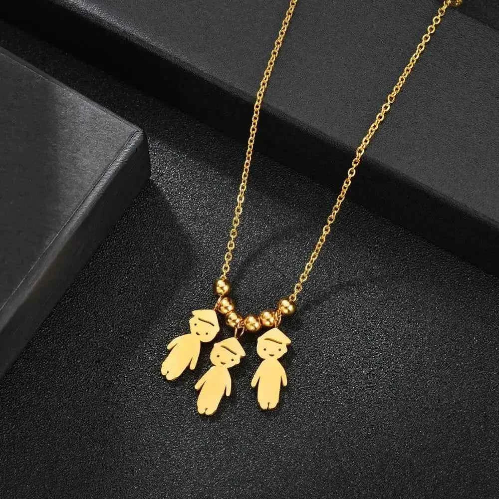 Engraved Name Necklace for Women & Kids Stainless Steel Pendant Gift