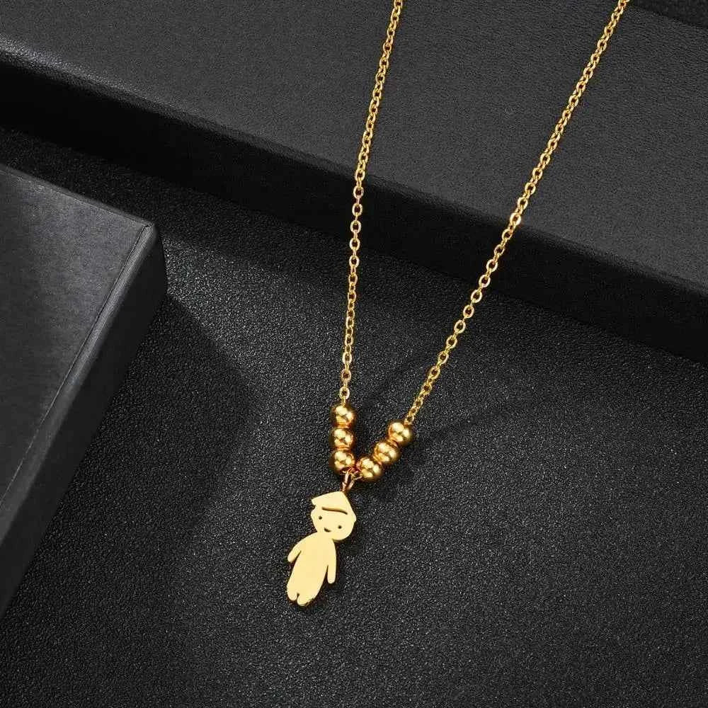Engraved Name Necklace for Women & Kids Stainless Steel Pendant Gift