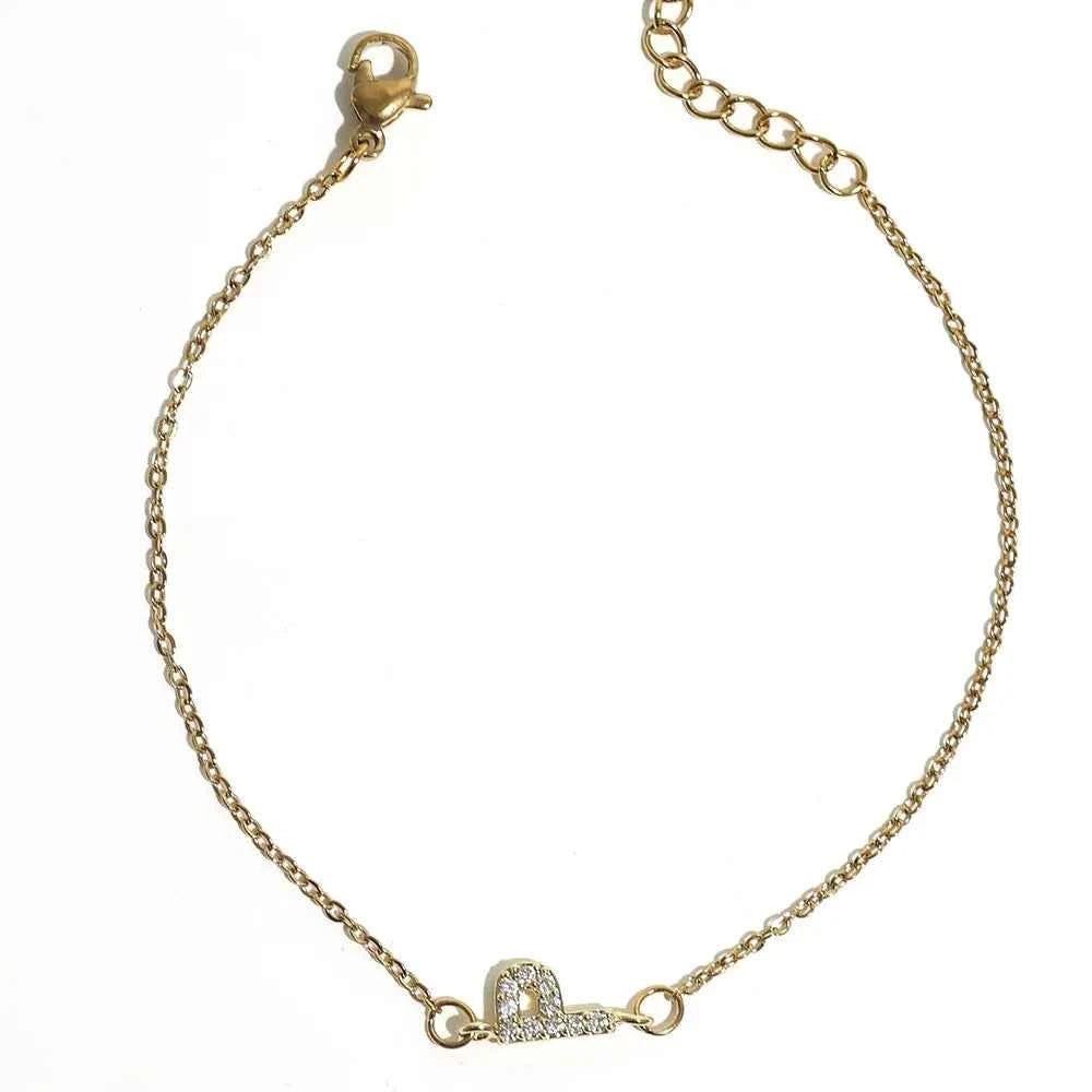Delicate Letter Bracelet For Women Initials Bracelets Gold Plated Stainless Steel Chain