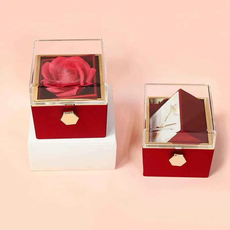 New Soap Rose Flower Jewelry Packaging Gift Box with Drawer