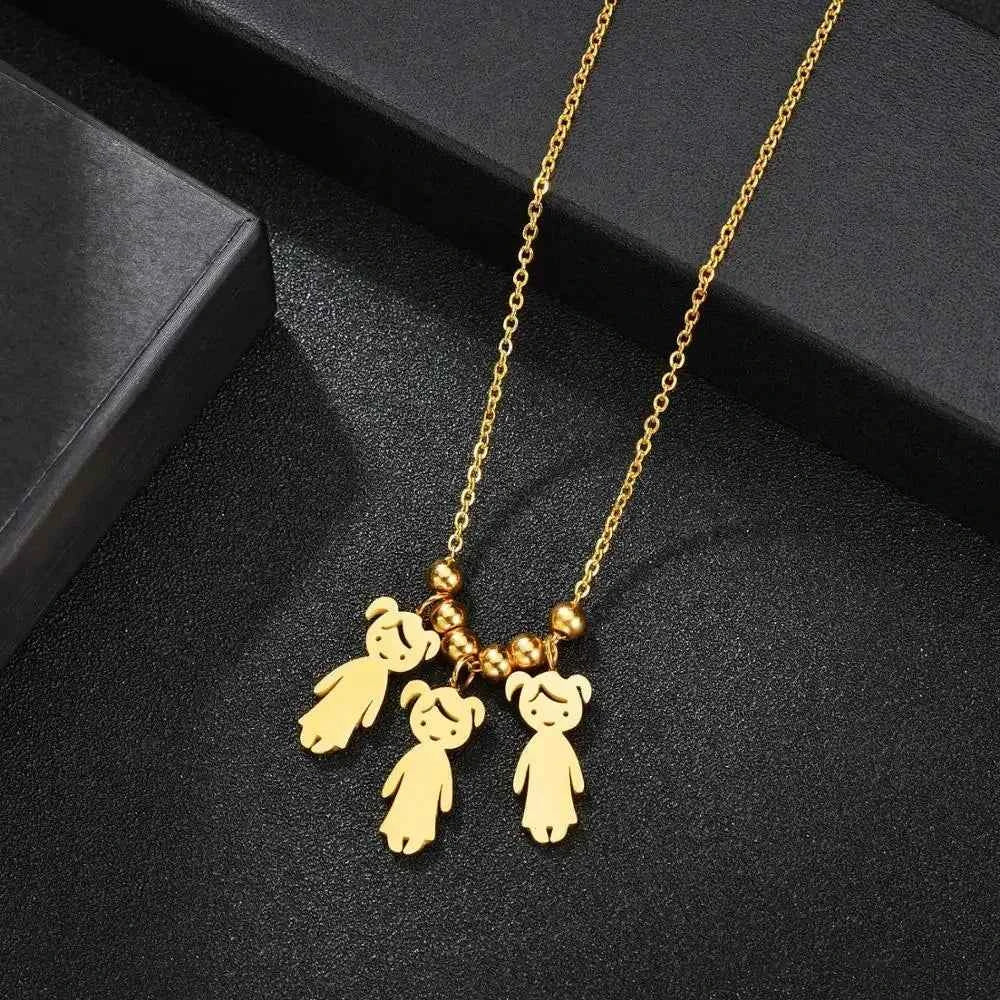 Engraved Name Necklace for Women & Kids Stainless Steel Pendant Gift