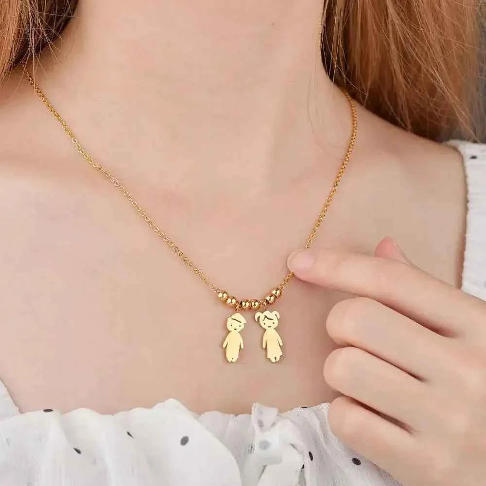 Engraved Name Necklace for Women & Kids Stainless Steel Pendant Gift