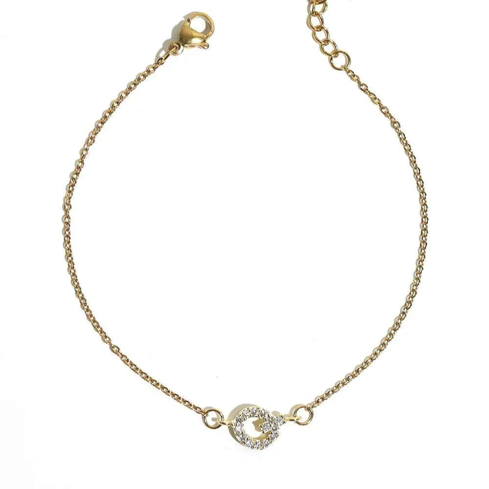 Delicate Letter Bracelet For Women Initials Bracelets Gold Plated Stainless Steel Chain