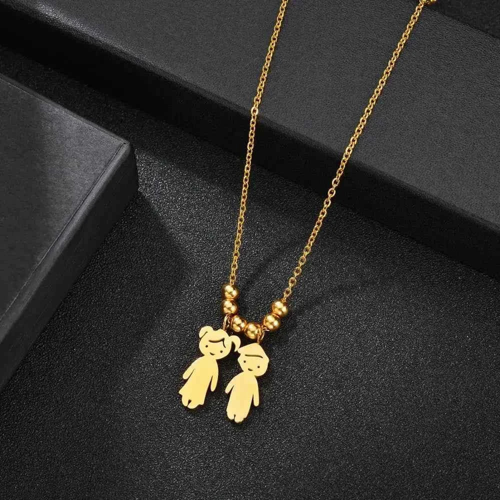 Engraved Name Necklace for Women & Kids Stainless Steel Pendant Gift