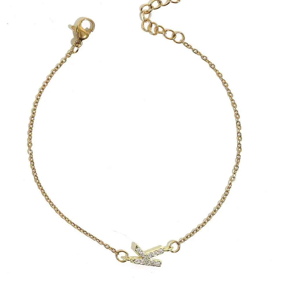 Delicate Letter Bracelet For Women Initials Bracelets Gold Plated Stainless Steel Chain