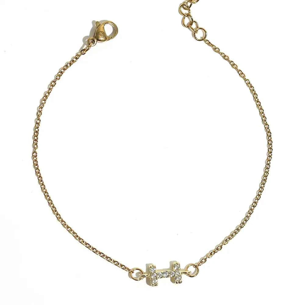 Delicate Letter Bracelet For Women Initials Bracelets Gold Plated Stainless Steel Chain