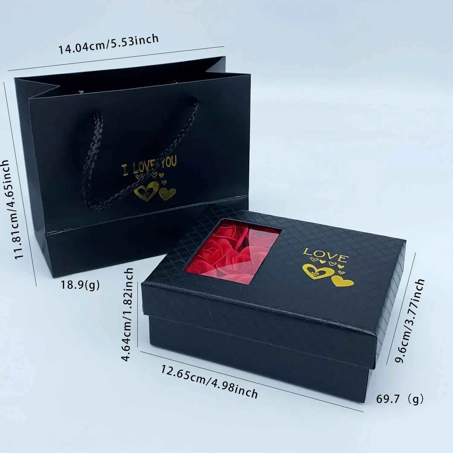 Window Opening Jewelry Box Romantic 6 Rose Pendants Ring Bracelet