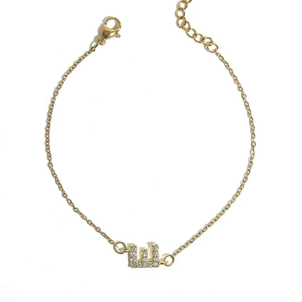 Delicate Letter Bracelet For Women Initials Bracelets Gold Plated Stainless Steel Chain