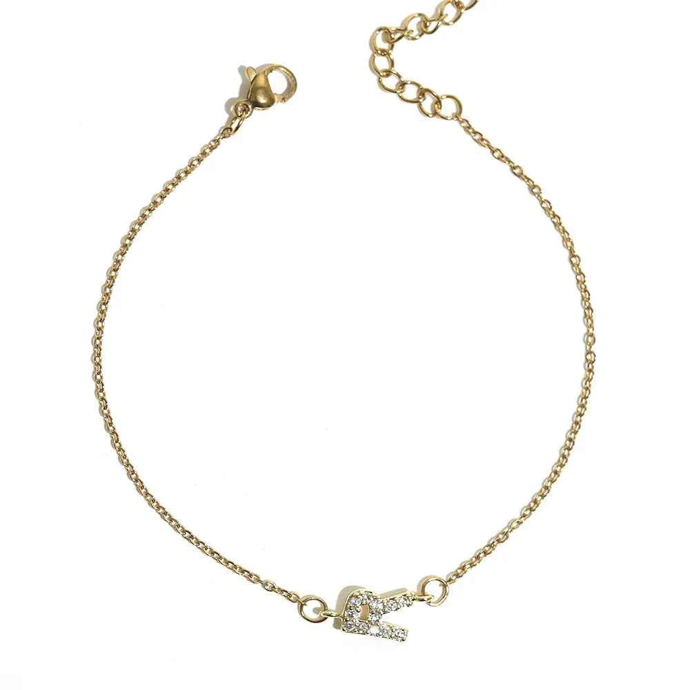 Delicate Letter Bracelet For Women Initials Bracelets Gold Plated Stainless Steel Chain