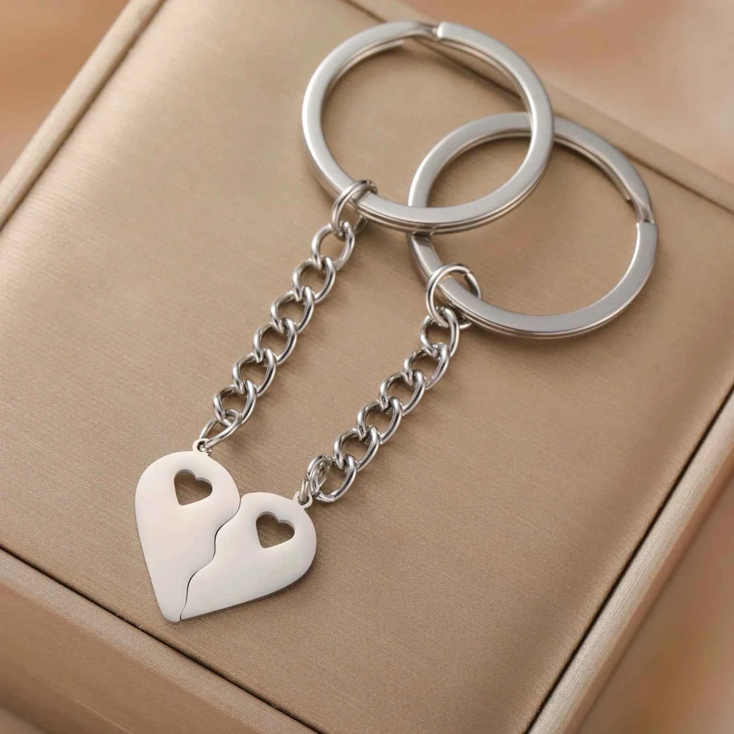 Couple Heart Engrave Name Personalized Keychain for Women Men Custom Family