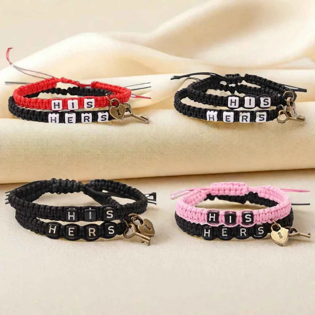 Key Lock Couples Bracelet for Women/Men Couples Forever Lover Matching Jewelry Gifts