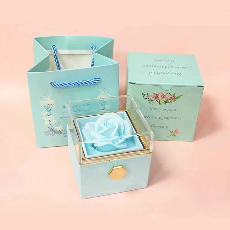 New Soap Rose Flower Jewelry Packaging Gift Box with Drawer