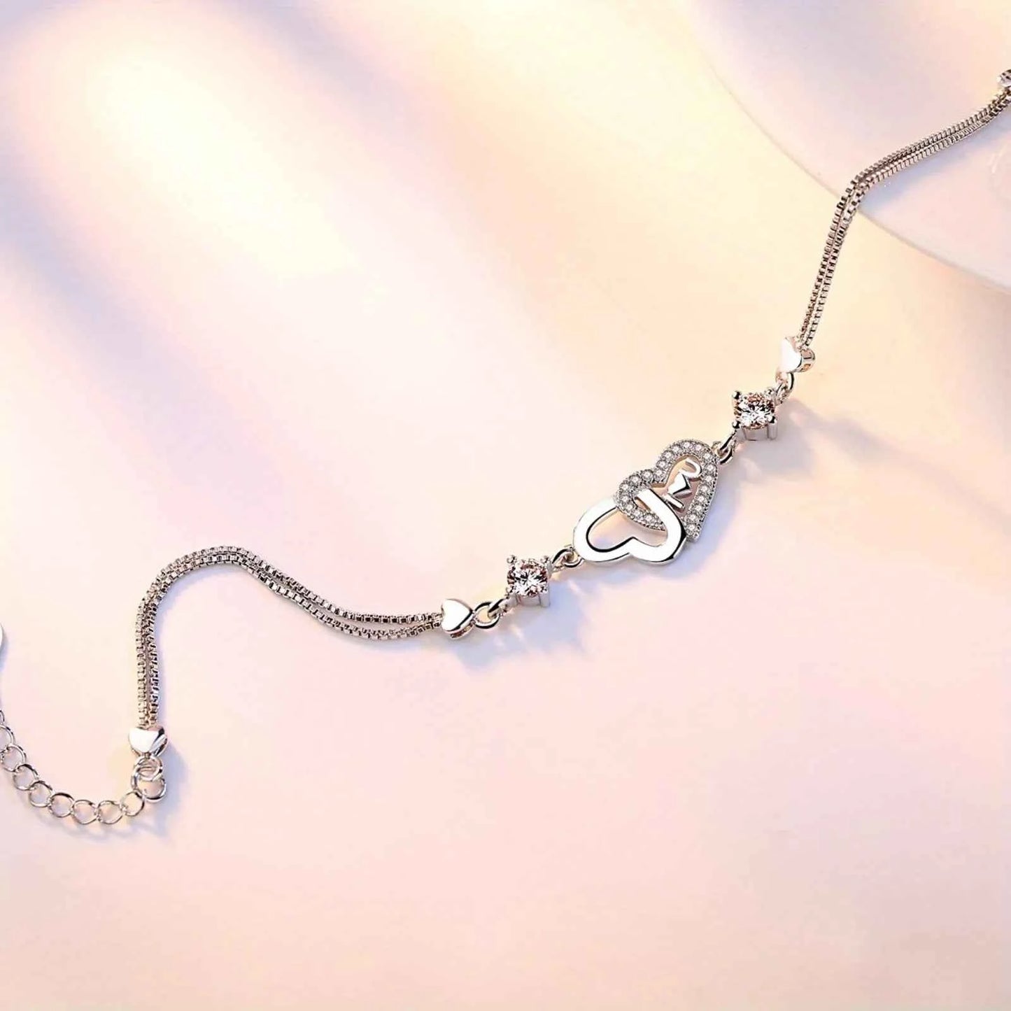 Forever Double Heart Bracelet for My Daughter, Daughter's Birthday Gift