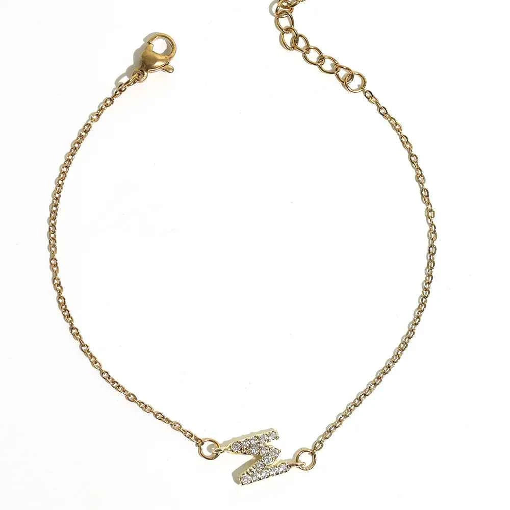 Delicate Letter Bracelet For Women Initials Bracelets Gold Plated Stainless Steel Chain