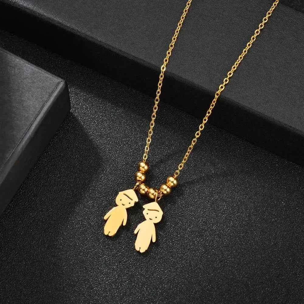 Engraved Name Necklace for Women & Kids Stainless Steel Pendant Gift