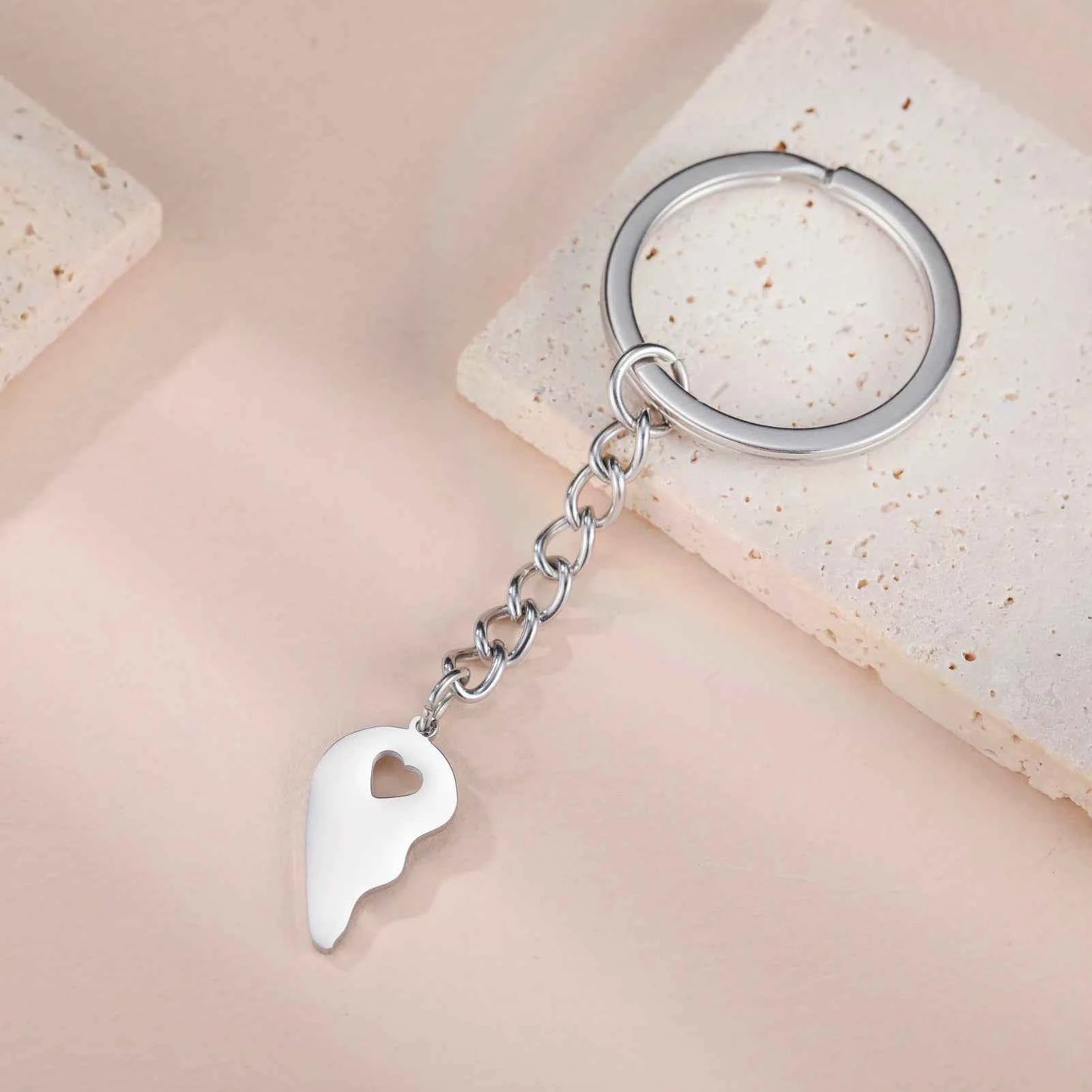 Couple Heart Engrave Name Personalized Keychain for Women Men Custom Family