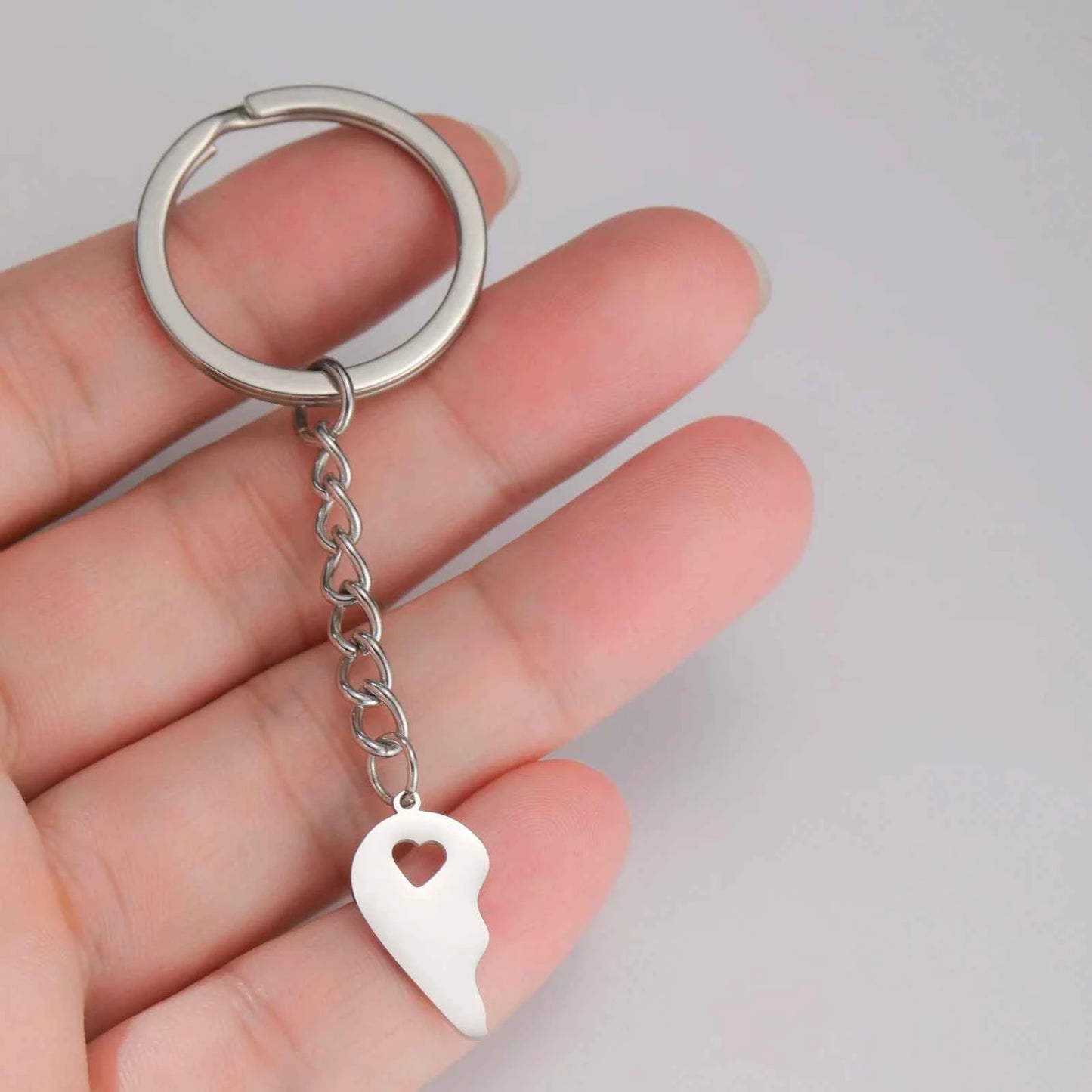 Couple Heart Engrave Name Personalized Keychain for Women Men Custom Family