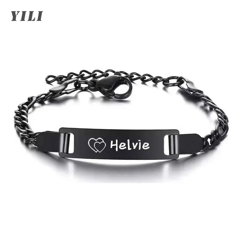 Little Boy/Girl Custom Engraved Name/Date Baby ID Bracelets Gold Plated Stainless Steel Gifts