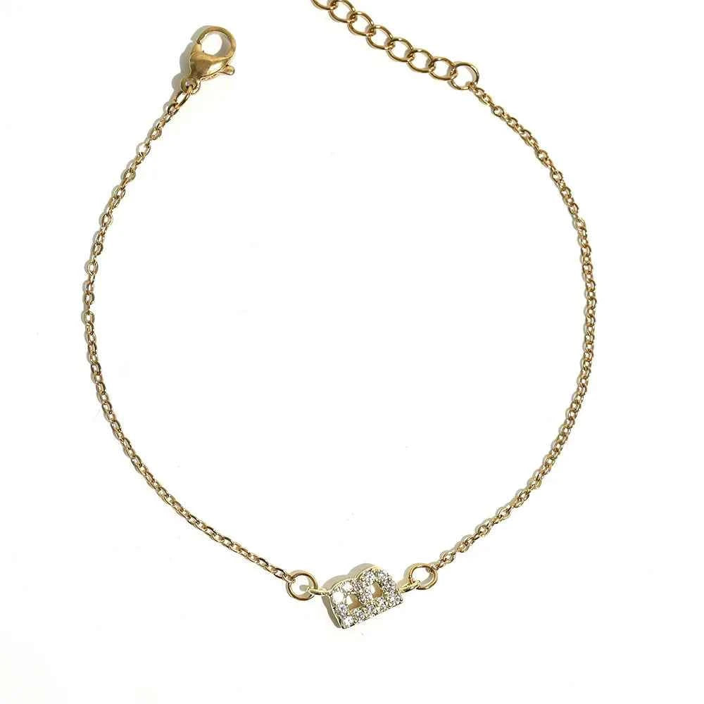 Delicate Letter Bracelet For Women Initials Bracelets Gold Plated Stainless Steel Chain