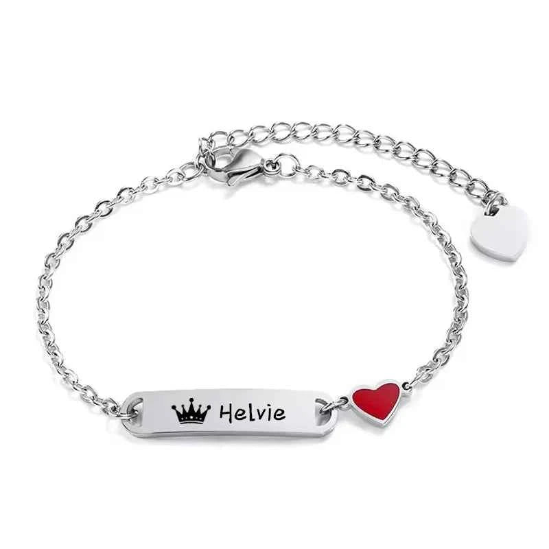 Little Boy/Girl Custom Engraved Name/Date Baby ID Bracelets Gold Plated Stainless Steel Gifts
