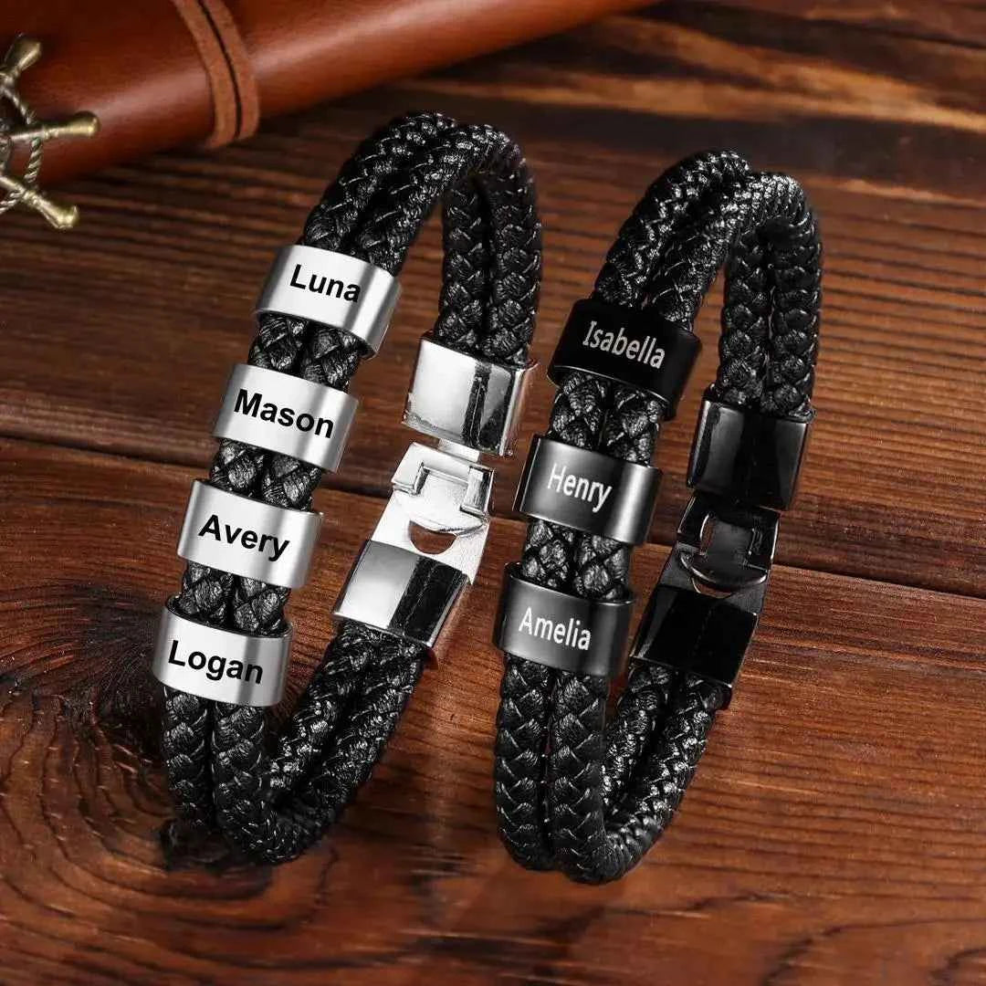 Custom Men's Bracelet Engraved for Him