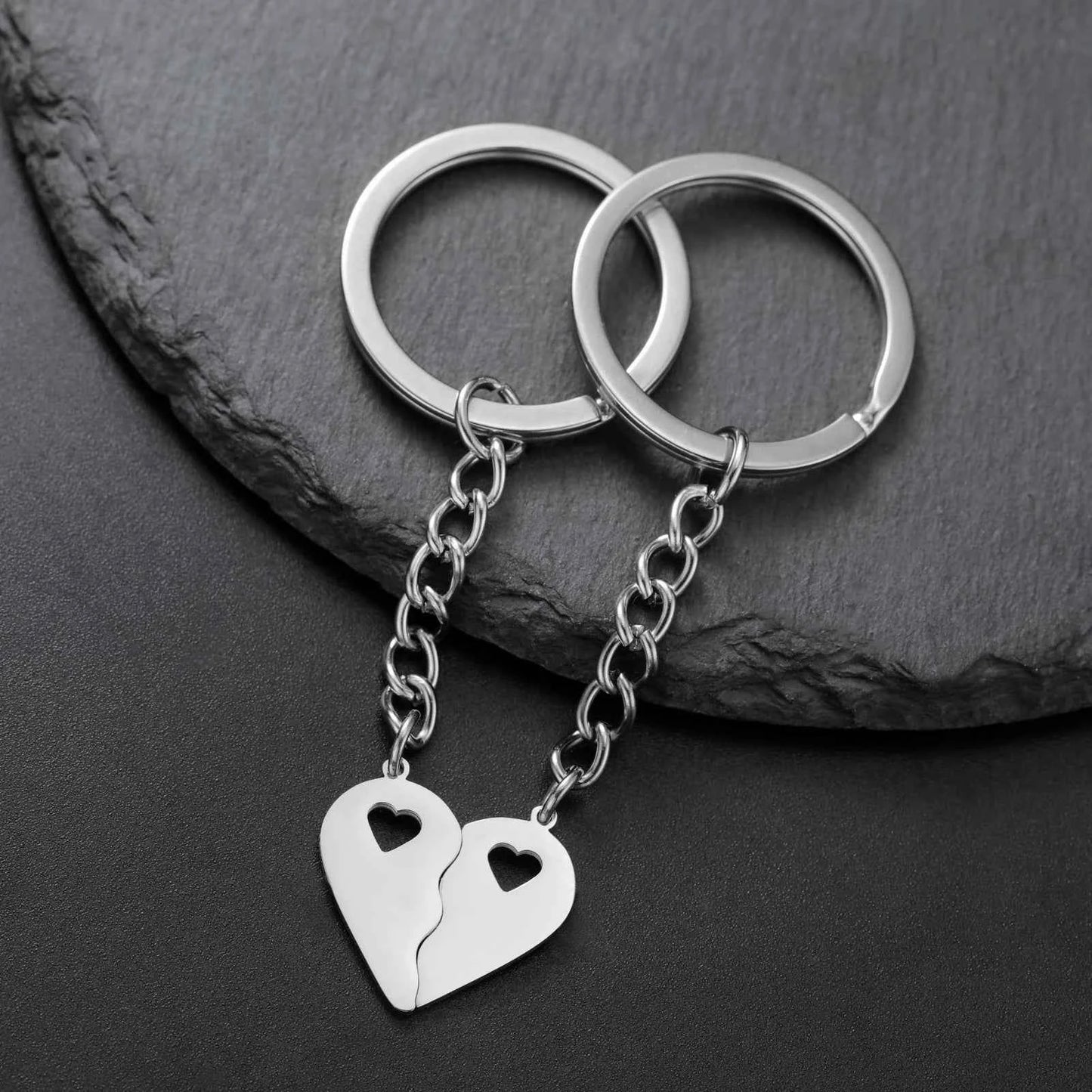 Couple Heart Engrave Name Personalized Keychain for Women Men Custom Family
