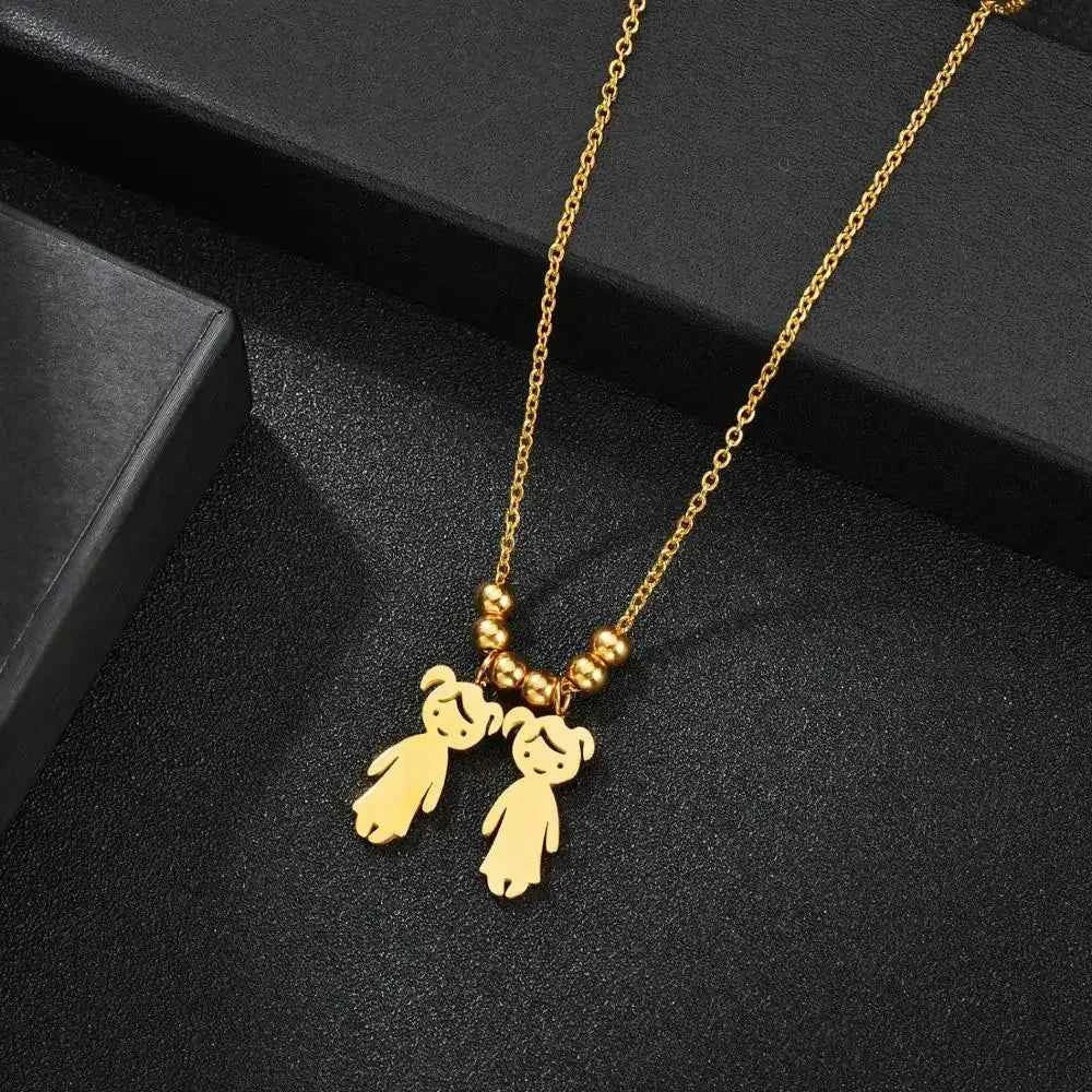 Engraved Name Necklace for Women & Kids Stainless Steel Pendant Gift