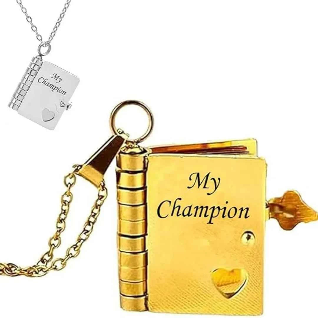 Christmas Ideal Gifts For Son My Champion Book Necklace Openable Pages My Little Star Stainless Steel Engraved