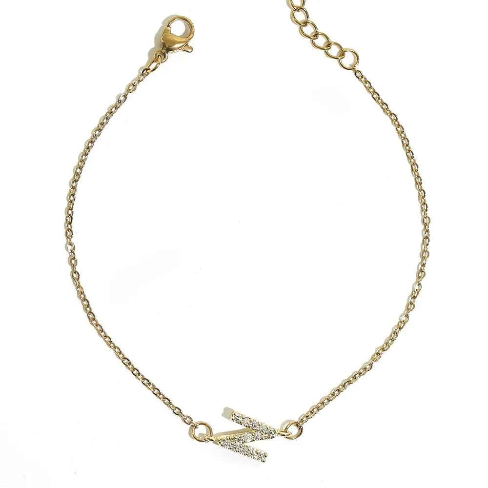 Delicate Letter Bracelet For Women Initials Bracelets Gold Plated Stainless Steel Chain