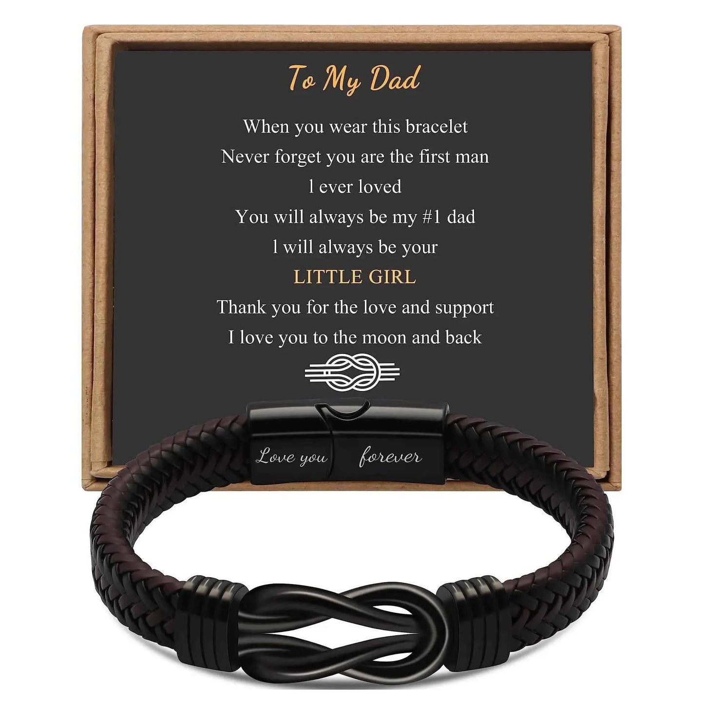Knot Bracelet Gifts for Men Brown Braided Leather Stainless Steel