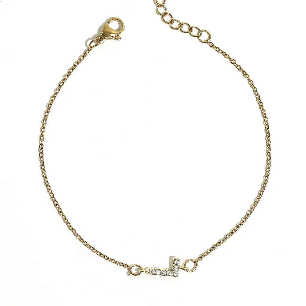 Delicate Letter Bracelet For Women Initials Bracelets Gold Plated Stainless Steel Chain