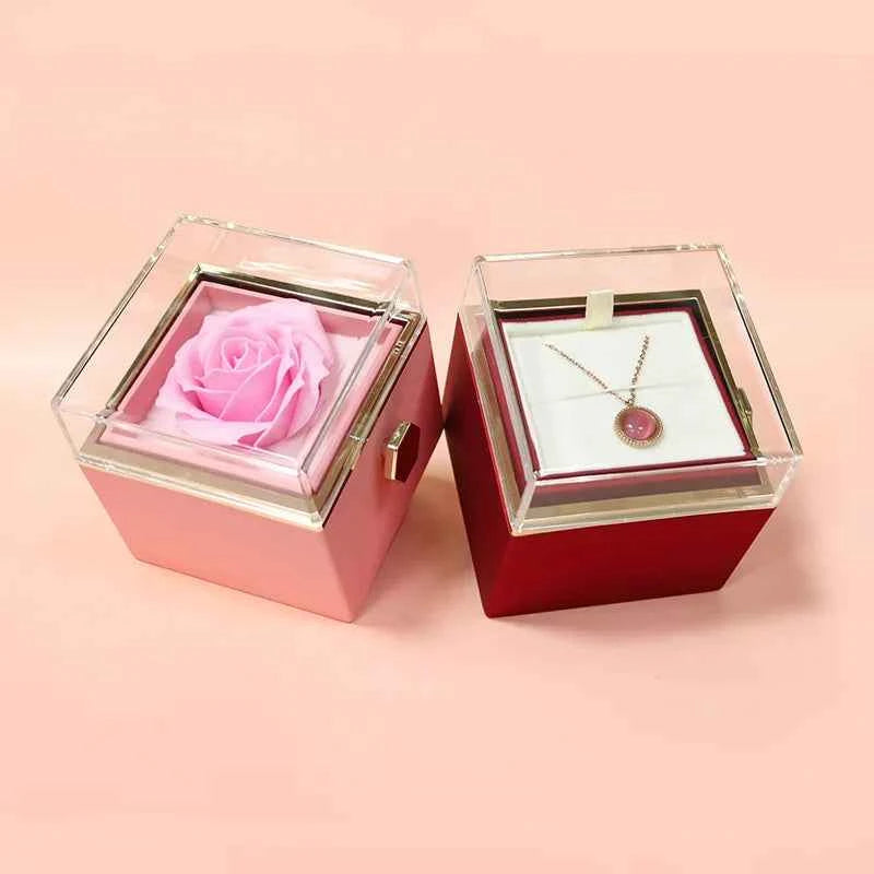 New Soap Rose Flower Jewelry Packaging Gift Box with Drawer