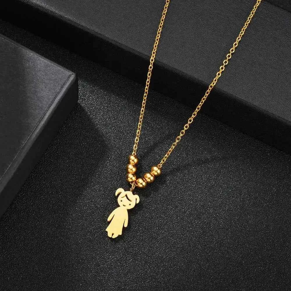 Engraved Name Necklace for Women & Kids Stainless Steel Pendant Gift