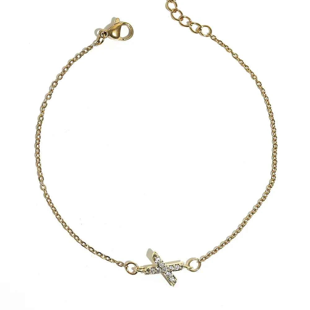 Delicate Letter Bracelet For Women Initials Bracelets Gold Plated Stainless Steel Chain